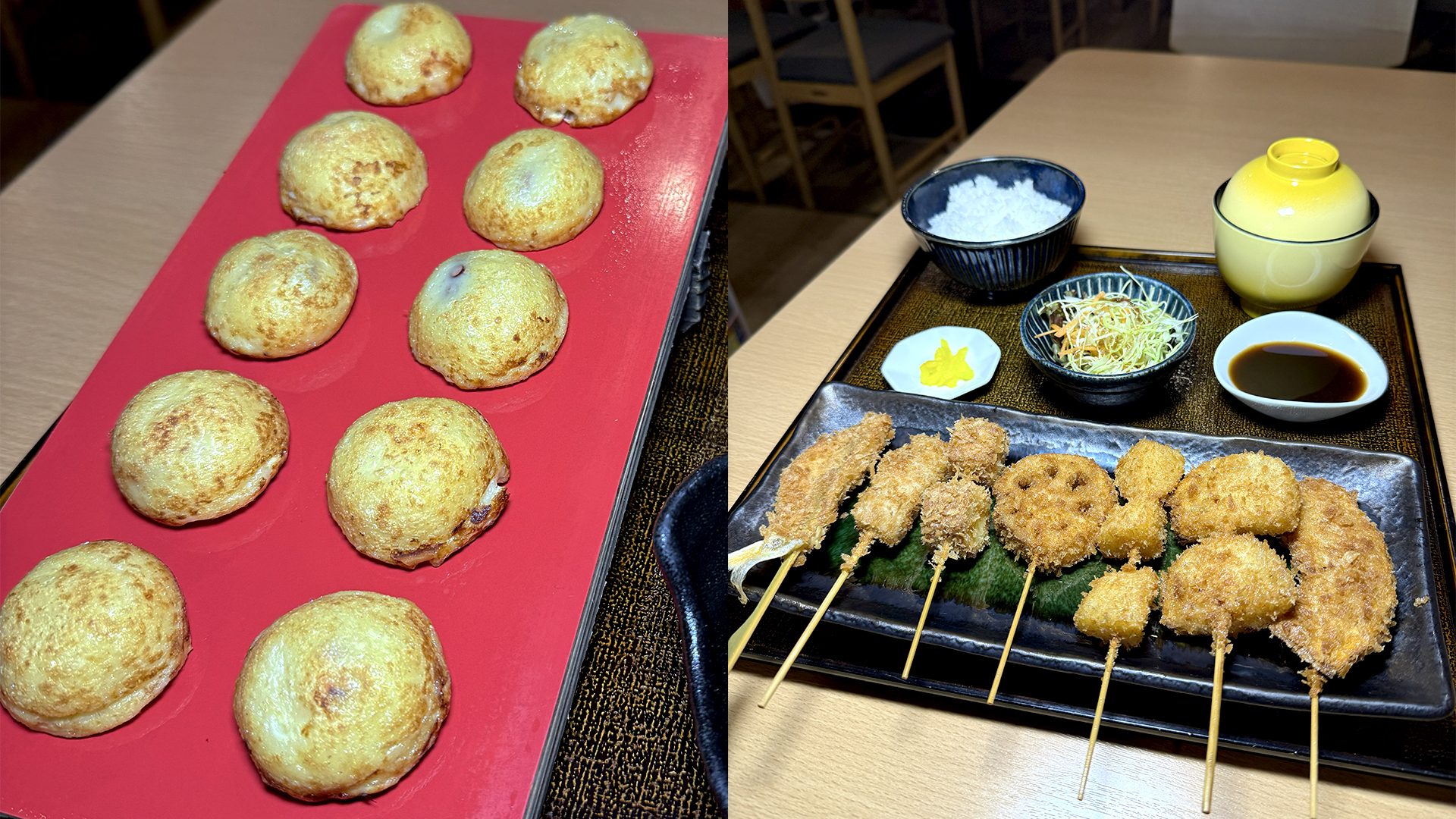 【神戸グルメ】出来立て熱々の明石焼と串カツ！花隈にあるリーズナブルで美味しい串カツ屋さん